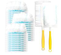BDS-HOME 30 Count Electrostatic Duster Refills, 180°Multi-Surface Dusting Compatible with Swiffer Duster Microfibre Feather Dusters Replacement Kit with 2 Handles for Home Office Furniture Cleaning