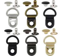 BDS-HOME 60sets Shoelace Hooks 6 Colors Metal Hook D-Ring Eyelet Buckles Mounting Clips Fitting with Rivets for Leather Boots Repair and Replacement, Boot Shoes Hiking, Climbing, DIY Crafts Supplies,