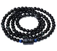 BDSHGRDH 8mm Lover's Style Black Obsidian Beads Bracelet MultiLayer Tranfer Luck &Bangle For Couple