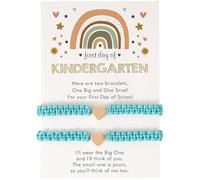 BDSHGRDH beaded bracelets， First Day of School Back to Pre-K Matching Heart Wish Adjustable(Lake Blue)