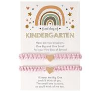 BDSHGRDH beaded bracelets， First Day of School Back to Pre-K Matching Heart Wish Adjustable(Pink)