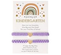 BDSHGRDH beaded bracelets， First Day of School Back to Pre-K Matching Heart Wish Adjustable(Purple)