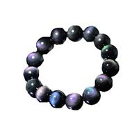 BDSHGRDH Bracelet Bangle Natural Crystal Genuine Ice Obsidian Fox for women men rainbow eye'sObsidian