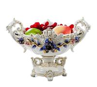 BDSHGRDH Fruit Bowl， Fruit Ceramic Bowl, Court Style Pomegranate Edge Decorative Plate, Living Room Coffee Table Nuts Dried Plate/