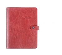 BDSHGRDH notebook， Agenda Retro Vintage Leather Cover Loose-leaf Note Book Replaceable Paper TravelerStationery Supplies(Red,125mmx190mm)