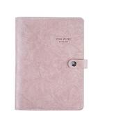 BDSHGRDH notebook， Agenda Retro Vintage Leather Cover Loose-leaf Note Book Replaceable Paper TravelerStationery Supplies(Pink,105mmx145mm)