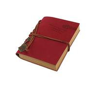 BDSHGRDH notebook， Classic Retro Vintage Style PU Cover String Key Bound BlankTravel Journal Diary Sketchbook(Red)