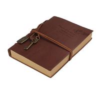BDSHGRDH notebook， Classic Retro Vintage Style PU Cover String Key Bound BlankTravel Journal Diary Sketchbook(Coffee)