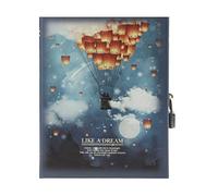 BDSHGRDH notebook， Creative Vintage Travelling Diary Journal Secret Pocket Lockable Memo Note with Unlined Eco-FriendPages