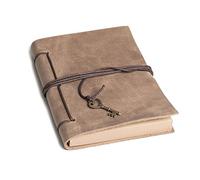 BDSHGRDH notebook， Diary Journals Genuine Leather Binder Sketchbook Vintage Planner Travel Note Book Stationary School Office Supplies(Grey)