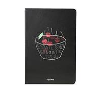 BDSHGRDH notebook， Folio Ruled A5Memo Notepads Diary Book Golden Edge 192 Pages with Ribbon and Ruler Bookmark-Cherry