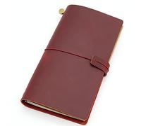 BDSHGRDH notebook， Genuine Leather Traveler's Travel Diary Journal Vintage Handmade Cowhide Gift Traveler(Wine,13x9CM)