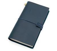 BDSHGRDH notebook， Genuine Leather Traveler's Travel Diary Journal Vintage Handmade Cowhide Gift Traveler(Blue,13x9CM)