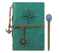 BDSHGRDH notebook， Recycled Leather Journal Writing Refillable Loose-Leaf String Bound Blank Travel Diary Embossed