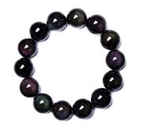 BDSHGRDH Obsidian Bracelet Men and Women Rainbow Eye Black Yao Stone Bangle