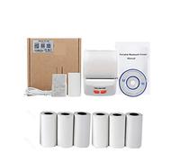 BDSHGRDH photo printer， Printers Bluetooth Mini Portable 58mm Receipt Printer Ticket Bill Printing Papers Roll Wireless Impresora(WH Add 6Rolls)