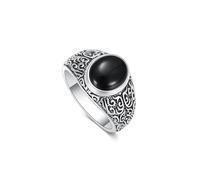 BDSHGRDH pinky ring， Black Onyx Gemstone Men Ring Silver Handmade Stone Retro Vintage Cool Men's Jewellery