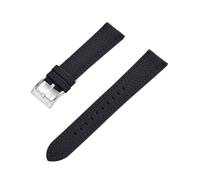 BDSHGRDH Pocket Watch， Genuine Leather Watch Strap Quick Release Watchbands for Wristband Accessories(Black Silver,20mm)