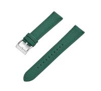 BDSHGRDH Pocket Watch， Genuine Leather Watch Strap Quick Release Watchbands for Wristband Accessories(DarkGreen Silver,22mm)