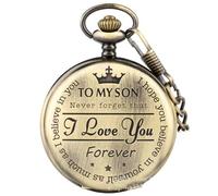 BDSHGRDH Pocket Watch， Retro Engraved Quartz Pocket Watch, Thick Chain, Suitable for Pendant for Men and Women(Cyan)