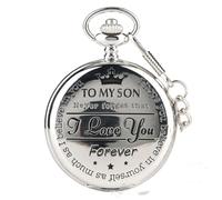 BDSHGRDH Pocket Watch， Retro Engraved Quartz Pocket Watch, Thick Chain, Suitable for Pendant for Men and Women(Silver)