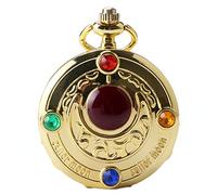 BDSHGRDH Pocket Watch， Rhinestone Moon Star Quartz Pocket Watch Necklace Pendant Chain Gift