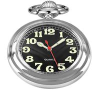 BDSHGRDH Pocket Watch， Shiny Arabic Numeral Men's, Pocket Watches Gift Quartz Movement for Men with Chain