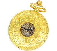 BDSHGRDH Pocket Watch Unique Hollow Design Pocket Watch with Chain Suitable for Birthday Christmas Father's Day Gift, gold, One Size