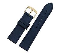 BDSHGRDH watch strap， 18-24mm Nylon Genuine Leather Splicing Waterproof Watchband Bracelet Sweat Absort Watch Strap Replacement(Blue Gold Clasp)