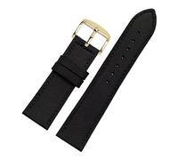 BDSHGRDH watch strap， 18-24mm Nylon Genuine Leather Splicing Waterproof Watchband Bracelet Sweat Absort Watch Strap Replacement(Black Gold Clasp)