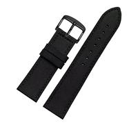 BDSHGRDH watch strap， 18-24mm Nylon Genuine Leather Splicing Waterproof Watchband Bracelet Sweat Absort Watch Strap Replacement(Black Black Buckle)