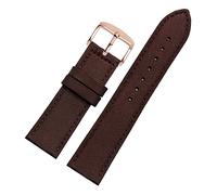 BDSHGRDH watch strap， 18-24mm Nylon Genuine Leather Splicing Waterproof Watchband Bracelet Sweat Absort Watch Strap Replacement(Brown rosegold Clasp)