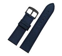 BDSHGRDH watch strap， 18-24mm Nylon Genuine Leather Splicing Waterproof Watchband Bracelet Sweat Absort Watch Strap Replacement(Blue Black Buckle)