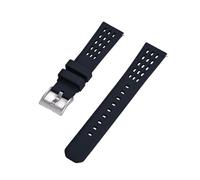 BDSHGRDH Watch Strap, New Design Rubber Watch Band Fluorine Rubber Quick Release Porous Structure, Black Silver, 20mm