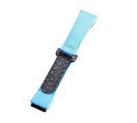 BDSHGRDH watch strap， watchband， Men Nylon Canvas Stitching Genuine Leather Watchband(Bule)