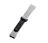 BDSHGRDH watch strap， watchband， Men Nylon Canvas Stitching Genuine Leather Watchband(Gray)