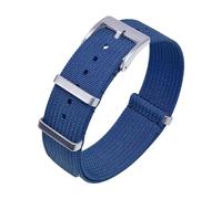 BDSHGRDH watch strap， watchband， Nylon Watch Band Ribbed Strap For Fabric Watchband Accessories(Blue,20mm)