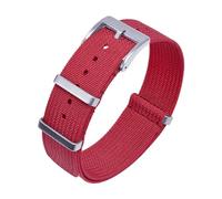 BDSHGRDH watch strap， watchband， Nylon Watch Band Ribbed Strap For Fabric Watchband Accessories(Red,20mm)