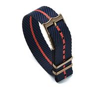 BDSHGRDH watch strap， watchband， Premium Quality Nylon Nato Strap Luxury Watch Band(New Black navy red,20mm)