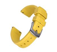 BDSHGRDH watch strap， watchband， Rubber Watch Band Quick Release Strap Slide Keeper Straps Waterproof Diving(Yellow,22mm)