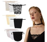 BDSHUNBF 10 Pcs Lady Lace Clip-on Mock Camisole Bra Insert Overlay Modesty Panel Vest, Modesty Panels for Low Cut Tops, Lace Privacy Invisible Bra for Woman, Mock Camisole Insert Anti Peep Invisible