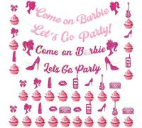 BDSHUNBF 26 PCS Party Decoration, Party Banner, Cake Topper, Party Decorations Supplies, Themed Birthday Party Decorations, Party Supplies for Girl's Birthday