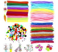 BDSHUNBF 460 Pcs Pipe Cleaners Assorted Colours Chenille Stems Flexible Pipecleaners Glitter Pipe Cleaners Multi-Color Chenille Stems for Art Craft DIY Decorations
