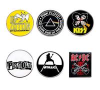 BDSHUNBF 6pc Enamel & Pin Badges - Rock Music Designs, Backpack & Jewelry Accessories