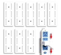 BDSHUNBF 8PCS Self Adhesive Power Strip Holder, Self-Adhesive Desktop Socket Fixer, Wall Mount Plug-in Socket Fixer For Home, Kitchen, Office - Attaches to Wood, Plastic, Metal, Ceramic