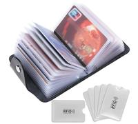 BDSHUNBF Credit Card Holder,RFID Card Holder,Credit Card Holder RFID Blocking,Debit Card Wallet ID Bank Card Case,Anti Scan Bank Card Holder,Build in 24 Card Slot and 6 Pieces Credit Card Sleeves