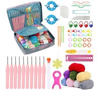 BDSHUNBF Crochet 66PCS Kits for Beginners & Adults, Needle Felting Included Kit, Learn to Crochet Set