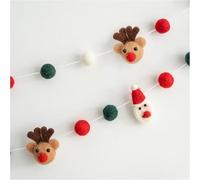 BDSHUNBF Felt Garland Christmas Felt Hanging Decoration Hanging Ornaments Bunting Banner 1.9m