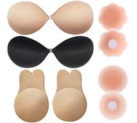 BDSHUNBF Invisible Sticky Adhesive Strapless Push Up Bra - Backless Reusable and Nipple Covers for Evening Wear, Stick On for Women and All Backless Clothes