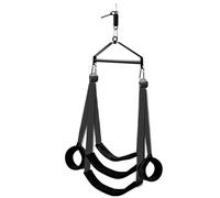 BDSM 2 in 1Door Hanging Sex Swings & Thigh Sling with Adjustable Straps, Soft Plush Sex Furniture，Fetish Hanging Door Handcuffs Leg Restraints Spreader Kinky Black Type Two One Size
